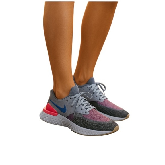 NIKE Odyssey React 2 Flyknit React Running Shoe Purple Lightweight Sneaker 6 - Picture 1 of 13